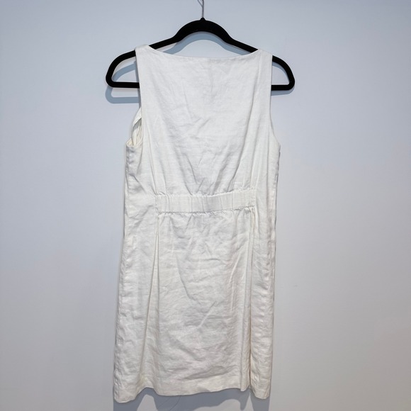 THEORY Linen Blend‎ Sleeveless Shift Dress White Size 6 - Picture 7 of 8